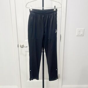 Reebok Men's Track Pants Black Ankle Zip Size Small Pockets